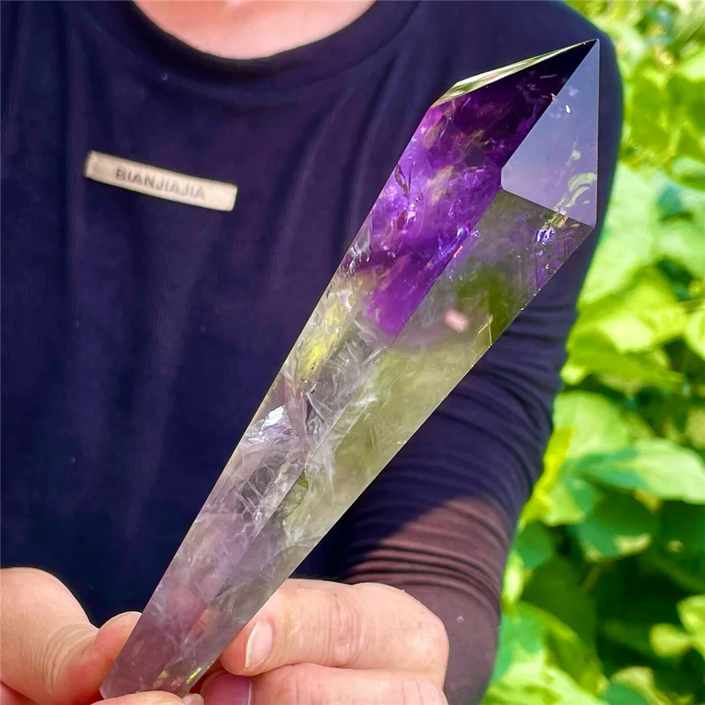 Natural Amethyst Point Stone Crystal Wand Quartz Crystal Reiki Healing Energy Stone 6
