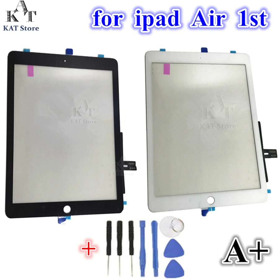 

1 шт. для iPad 5 Air 1 A1474 A1475 A1476 сенсорный экран дигитайзер и кнопка Home клейкая наклейка Передняя стеклянная панель Запасная часть