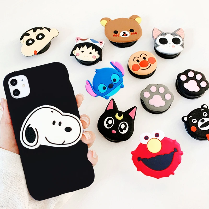 3D Cartoon Phone Holder Case For Samsung Galaxy S10 E Lite S9 S8 Plus S7 S6 Edge S5 C5 C7 C9 A2 Core Stand Soft TPU Cover |