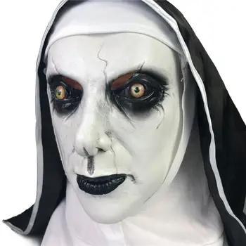 

Halloween Scary Mask The Nun Horror Mask Cosplay Ghost Face Shield Scary Frightened Female Face For Parties Carnivals Easter