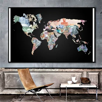 

Map of The World 225*150cm World Map Non-woven Spray Map Wall Paper Home Decorative Wall Sticker for School Office Home Supplies