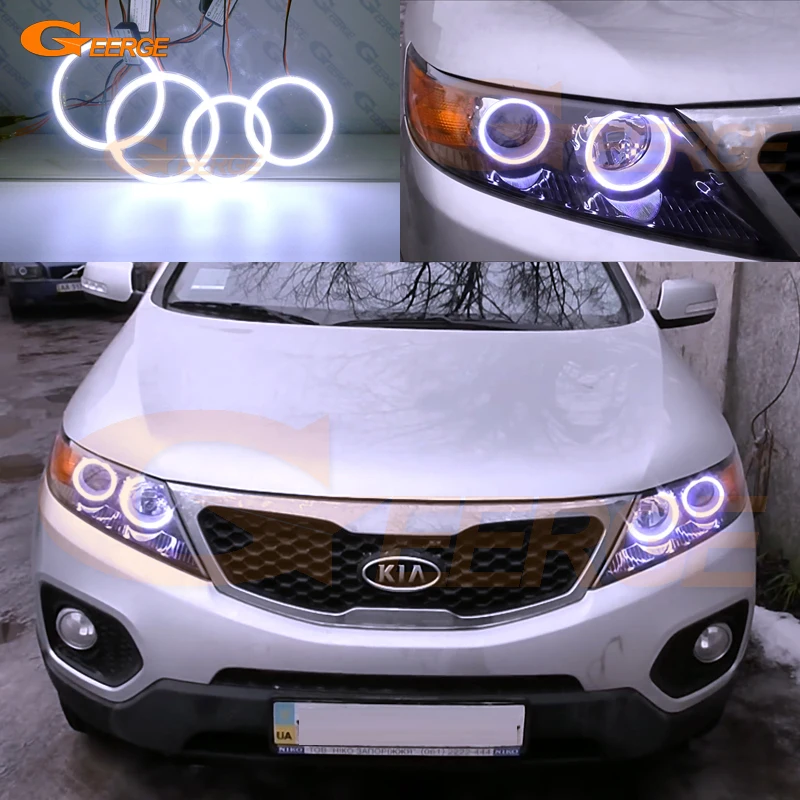 Для KIA SORENTO II 2009 2010 2011 2012 2013 отличный ультра яркий COB комплект светодиодов глаза