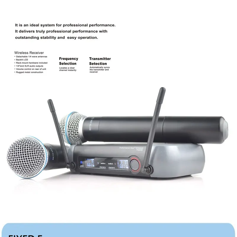 MADON microphone PGX282 PGX8 UHF DUAL MICROPHONE fixed frequency PGX DUAL UHF WIRELESS MICROPHONE SYSTEM