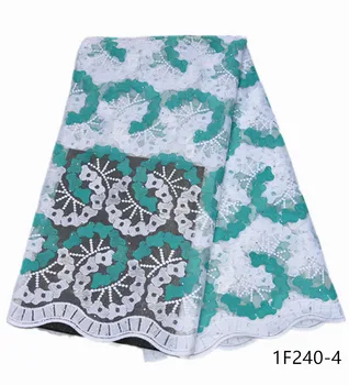 

Latest Design African Lace High Quality French Tulle Embroidered Lace Fabric For Nigeria Party Dress With Rhinestones 1F240