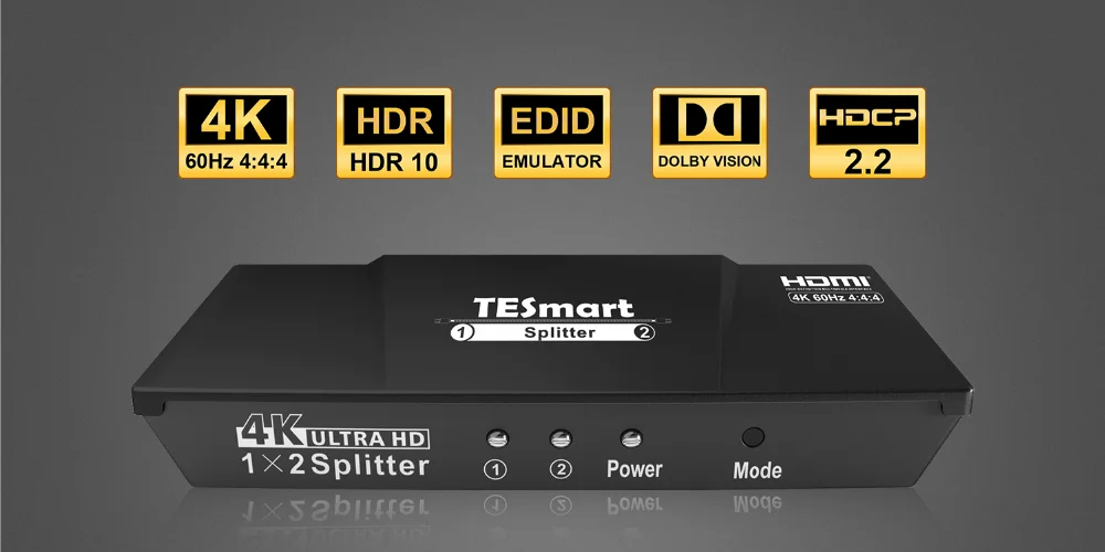4K Ultra HD HDMI сплиттер HDCP2.2 4K@ 60Hz сплиттер HDMI 1 в 2 выхода для двойного монитора 1x2 сплиттер совместим с ПК PS3 PS4 Xbox