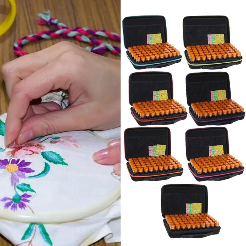  60 Bottles Large Capacity Diamond Painting Box Bottles Portable Diamond Drill Storage Box Case Orga