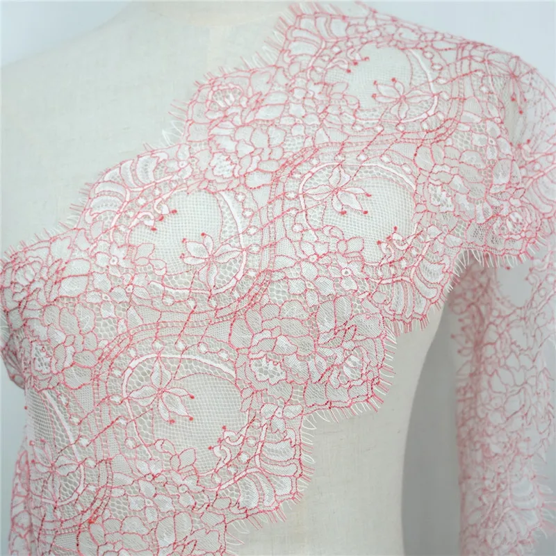 

2 оттенка Цветочная вышитая кружевная лента Шантильи для украшения одежды и кружево для поделок Обрезка 3 ярда