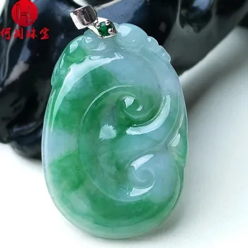 

Hezhou jewelry!Myanmar natural jade!Exquisite hand carving!Lucky pendant!Exquisite workmanship! 8.40g