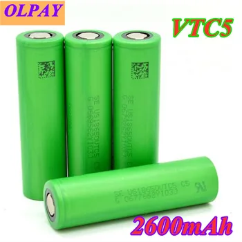 

4Pieces 3.7 V Volt Rechargeable US18650VTC5 2600mAh VTC5 18650 Battery Replacement 3.7V 2600mAh 18650 Batteries