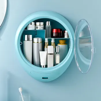 

2020 Wall Hanging Makeup Storage Box Drawer-type Kitchen Bathroom Makeup Organizer ABS Transparent Dustproof Cosmetics Box