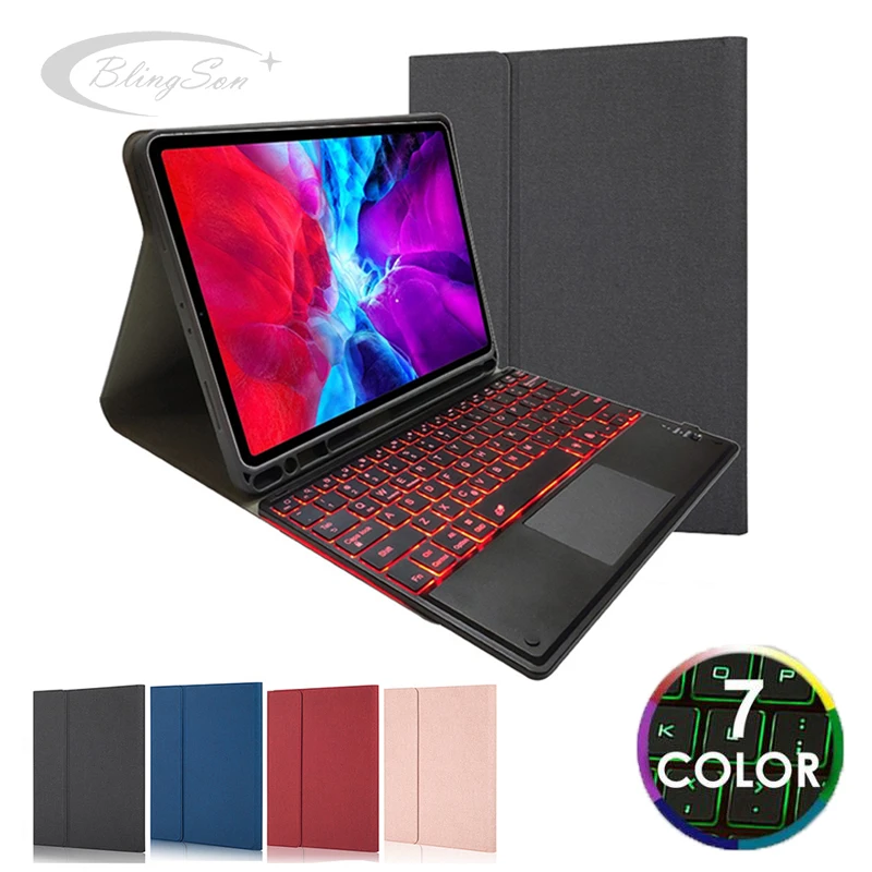 

Keyboard Case For iPad Pro 11 2020 2018 Pen holder Leather Cover Detachable BackLight Touchpad Bluetooth Keyboard for iPad 11