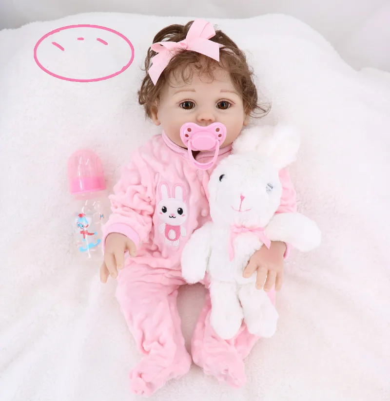 43 см Reborn Baby Simulation Bjd Кукла полностью пластиковая Чистая ручная трансплантация волос для умиления компаньона подарок на день Святого Валентина - Цвет: Pink