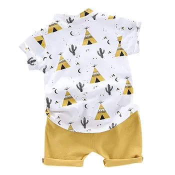

Baby Boys Clothes Set Casual Short Sleeve Floral Print T-shirt Tops+Shorts Costume Set