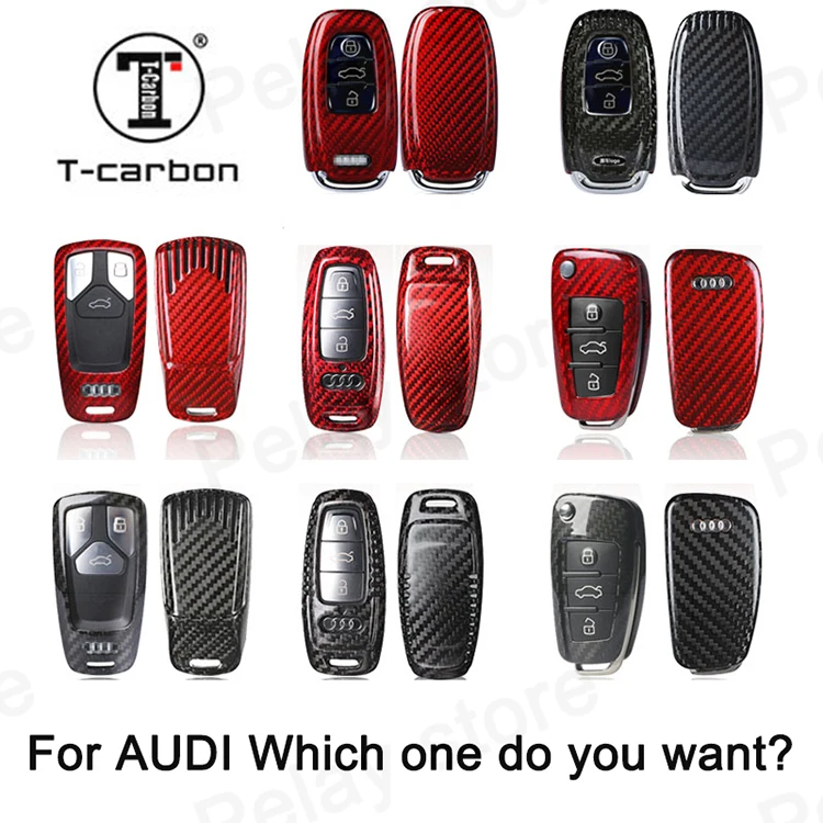 Для Audi A6L Q5 A3 A4 B6 B7 B8 C6 A7 A8 R8 A1 A4L A5 Q7(ТТС) A6 из углеродного волокна с держателем для стайлинга автомобилей защитный чехол ключа автомобиля