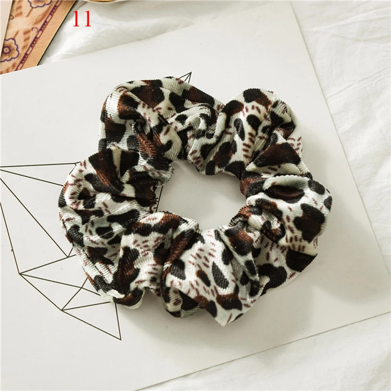 Leopard Velvet Scrunchies Hair Accessories For Women Girl Elastic Hair Ring Hair tie Ponytail - Image 6