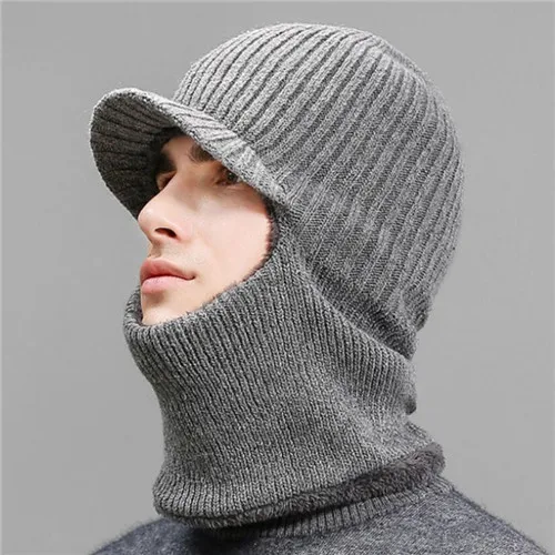 Зимние шапки для мужчин Skullies Beanie шапка зимняя шапка мужской женский шерстяной шарф шапка s Набор Балаклава маска Knitted шапка вязаная шапка - Цвет: D