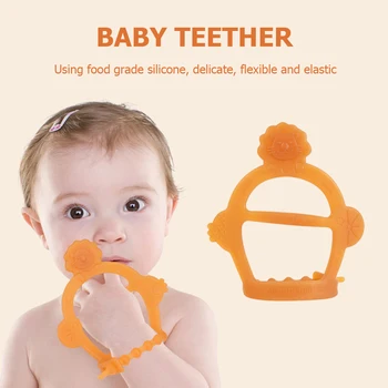 

Elastic Silicone Teether Baby Resistance Bite Chewing Toys for Massage Gums Safety Feeder Bite Food Teethers