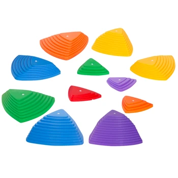 

11-Pieces Set Stepping Stones for Kids Indoor and Outdoor Balance Blocks Promote Coordination Balance Non-Slip Edging