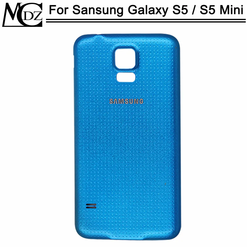 S5 Чехол для батареи для samsung Galaxy S5 S5 mini задняя крышка задняя дверь стекло Корпус чехол - Цвет: S5 mini Blue
