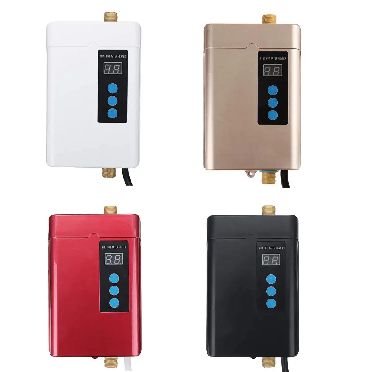 Mini calentador de agua eléctrico instantáneo, 4000W, 110-240V, sistema de calentador de agua instantáneo caliente para cocina y baño