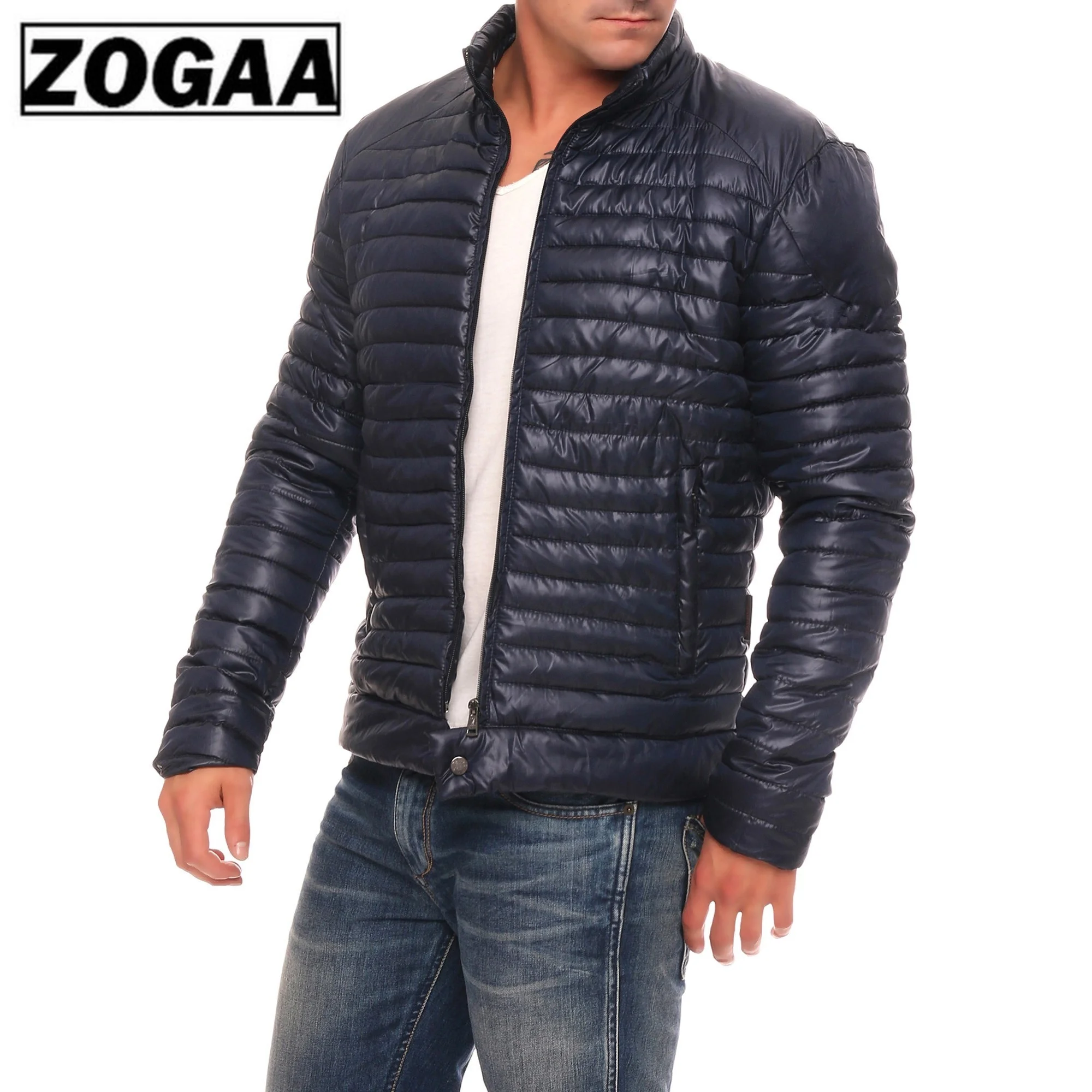 2019 Мужская Зимняя Повседневная Новая Толстая стеганая куртка на молнии тонкие
