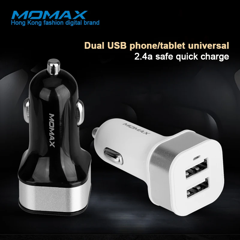 Momax UC7 автомобильное зарядное устройство (2USB 5 V/2.4A) очень легкие модные