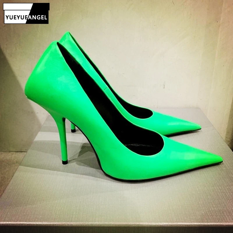 fluorescent green heels