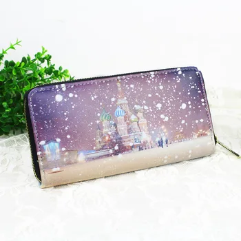 

New Women Wallet Saint Basil's Cathedral Russian Zipper Coin Purse Lady Handbag Moneybag Long Wallets Cards Bags Pocket Notecase