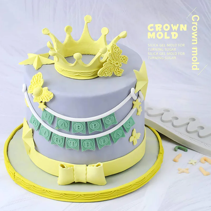 3D Crown Silicone Mold DIY Sugarcraft Fondant Chocolate Cake Decorating Z0I7 