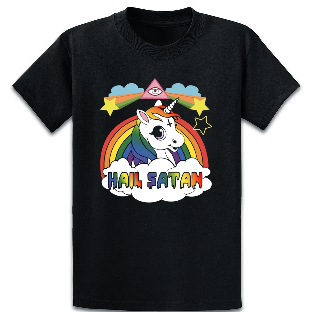 

Hail Satan Offensives T Shirt Sunlight Summer New Fashion Unique O Neck Cotton Personalized Standard Shirt