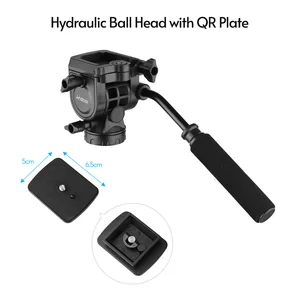 Image 2 - Andoer fotografia de cabeça de bola hidráulica de fluido com alça para a câmera de parafuso de 1/4 polegadas e cabeça de tripé de monopé de 3/8 polegadas
