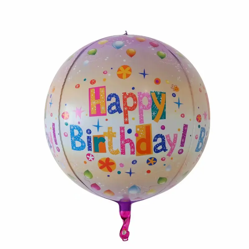 5 stücke 22 zoll 4D Geburtstag Folien Ballons Transparent Runde Helium Globos Regenbogen Ballon Baby Dusche Geburtstag Party Dekorationen – Detail 2