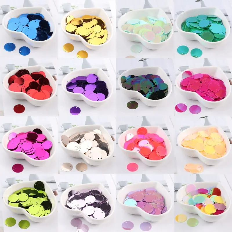 28 Colors 90pcs 20mm Flat Round PVC Loose Sequins Paillettes Sewing Wedding Craft For Party Decor Cloth Shoes Sewing Suppliers