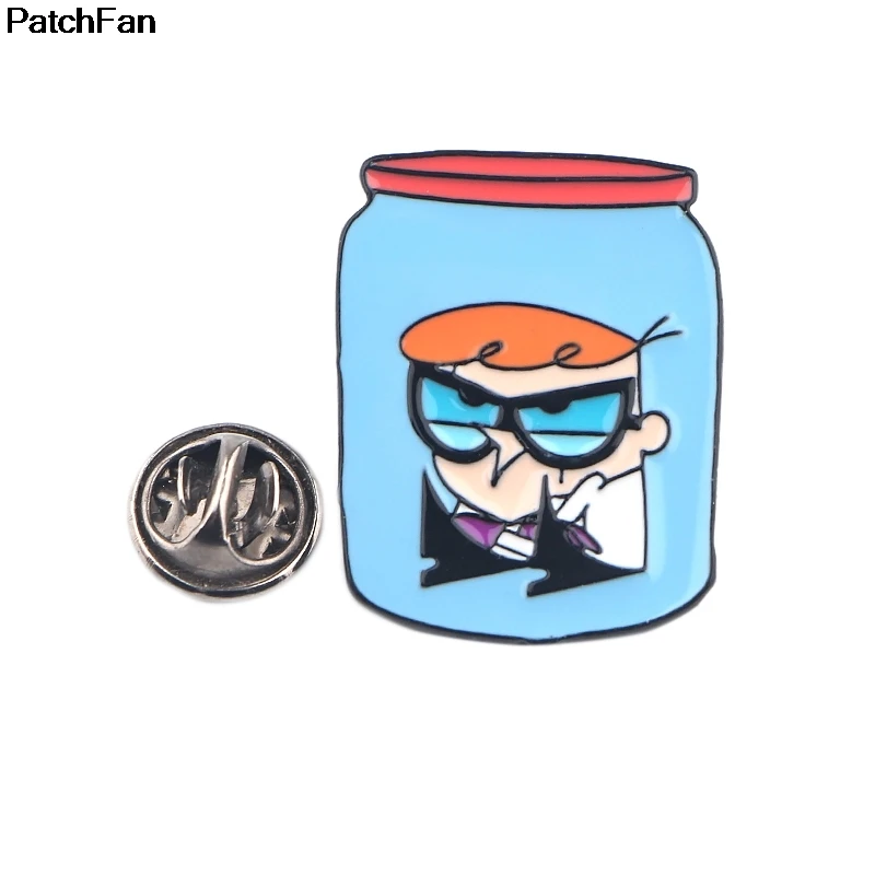 20 шт./лот A2492 Patchfan Dexter's Lab эмалированные булавки, броши, ювелирные изделия, Мультяшные Детские рубашки для девочек, пальто, аксессуары для украшения своими руками, значок