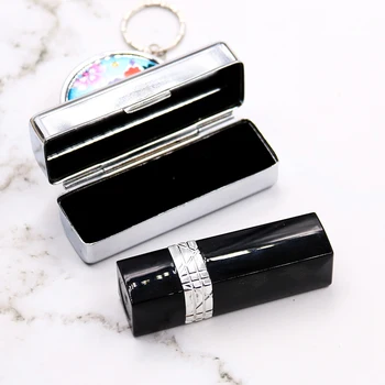

Blank Metal Metallic Lip Stick Box Cosmetic Pill Cases Holder Inside with Mirror Gift Lipstick Box Packaging Case