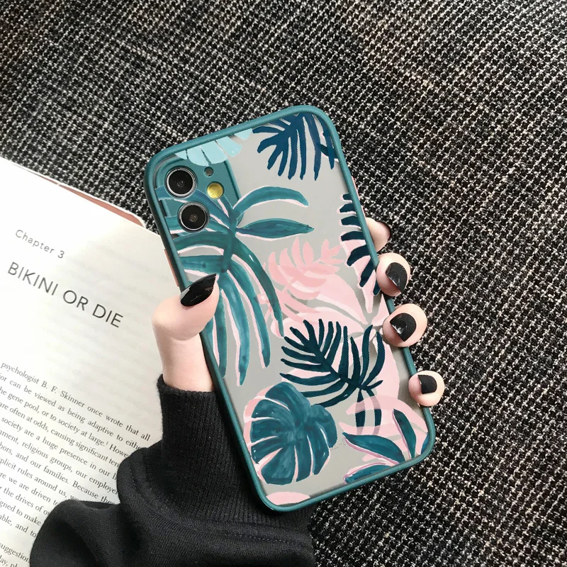 Tropical Palm Leaves Shockproof Phone Case - Stylish and Durable Cover
