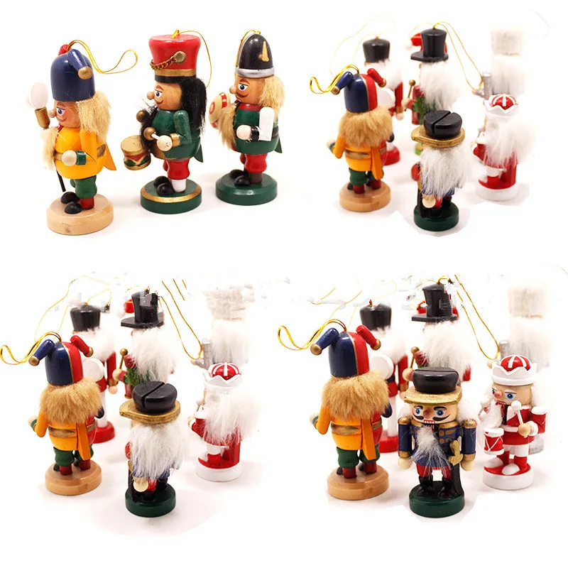 Random Delivery Wooden Nutcracker Soldier Puppet Creative Soldier Etiquette Soldier Christmas Gift Home Decor Crafts Decoration QW168 (6)