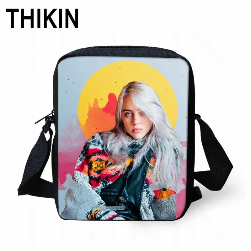 as picture THIKIN Billie Eilish принт школьные сумки в Человек-паук для маленьких девочек рюкзак teenagergirls Популярные 3 шт./компл. Детская сумка на каждый день - Цвет: as picture