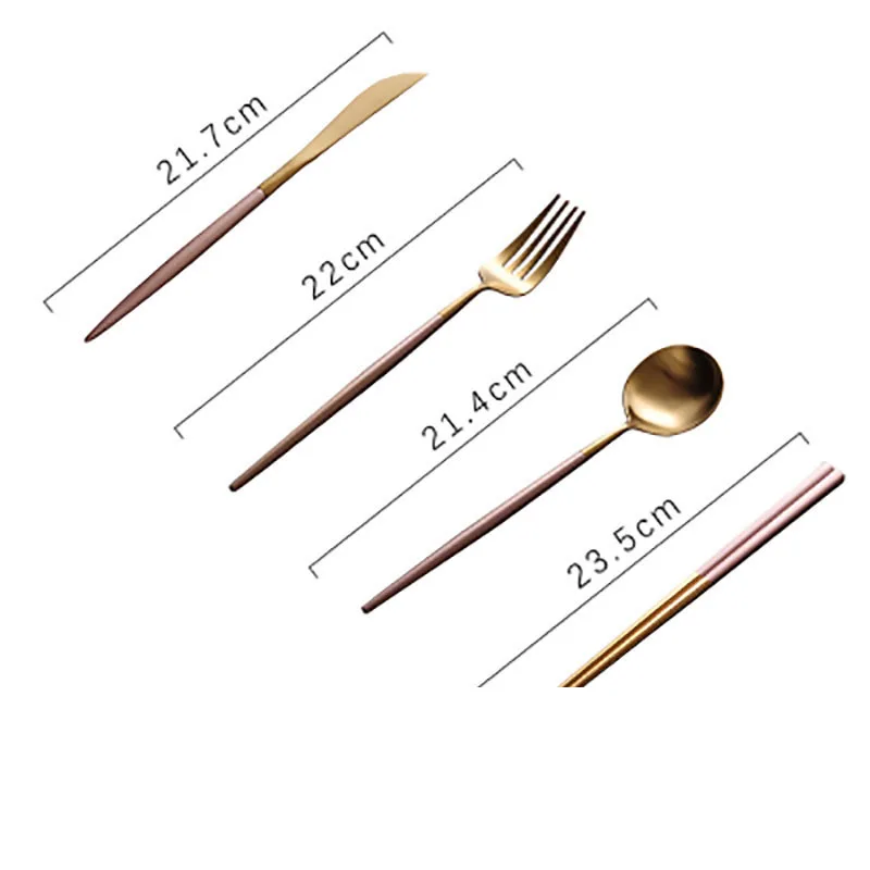 style20 Столовая ложка Flatware нержавеющая сталь Розовое золото кухонная вилка ложка нож набор черных столовых приборов Cuilleres a кафе дома 60F010 - Цвет: style20