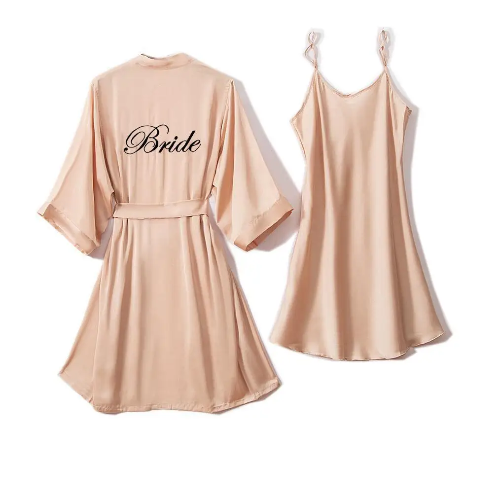 Braut Satin Morgenmantel Kurz Braut Kimono Morgenmantel Kurz