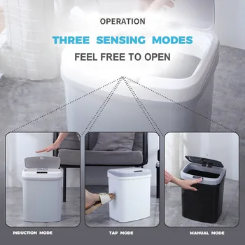 

15L Household Electric Full Automatic Intelligent Automatic Sensing Dustbin Waste Bins Kitchen Office Trash Garbage Can F1230