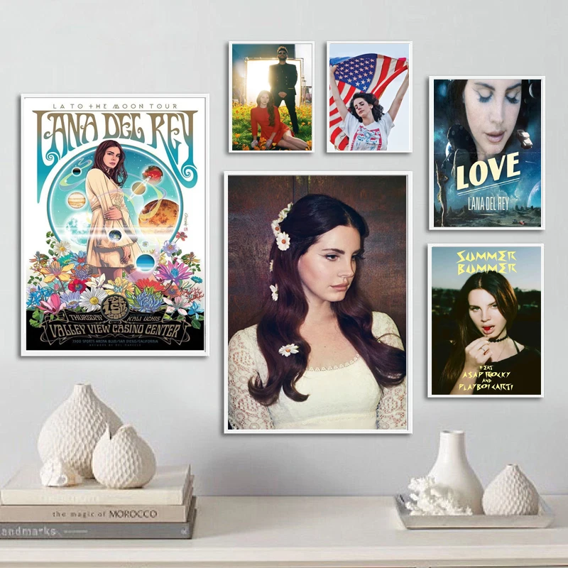 KX575 Lana Del Rey Soul Music Star Black Print 20x30 24x36 40in Silk Poster 