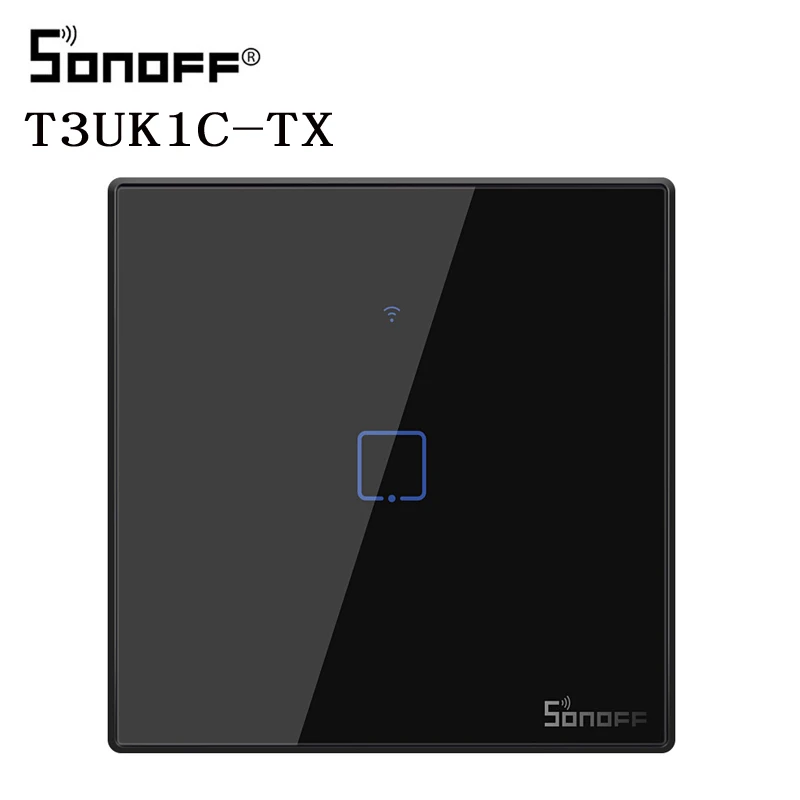 Интеллектуальный выключатель света Sonoff T3 EU/UK 86 Размеры 1/2/3 серии TX 433 МГц RF Дистанционное управление переключатель Wi-Fi с границы работает с Alexa Google Home - Комплект: T3 UK 1C