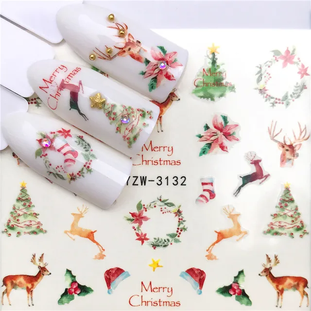Watermark Christmas 2022 2022 Winter New Version Fashion Nail Art Christmas Nail Watermark Sticker  Santa Tree Snowman Antler Nail Art Stickers Xmas Gift|Stickers & Decals| -  Aliexpress