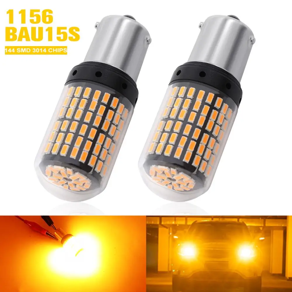 2 шт. светодиодные лампы 3014 144 SMD для автомобиля 1156 BAU15S PY21W|Сигнальная лампа| |