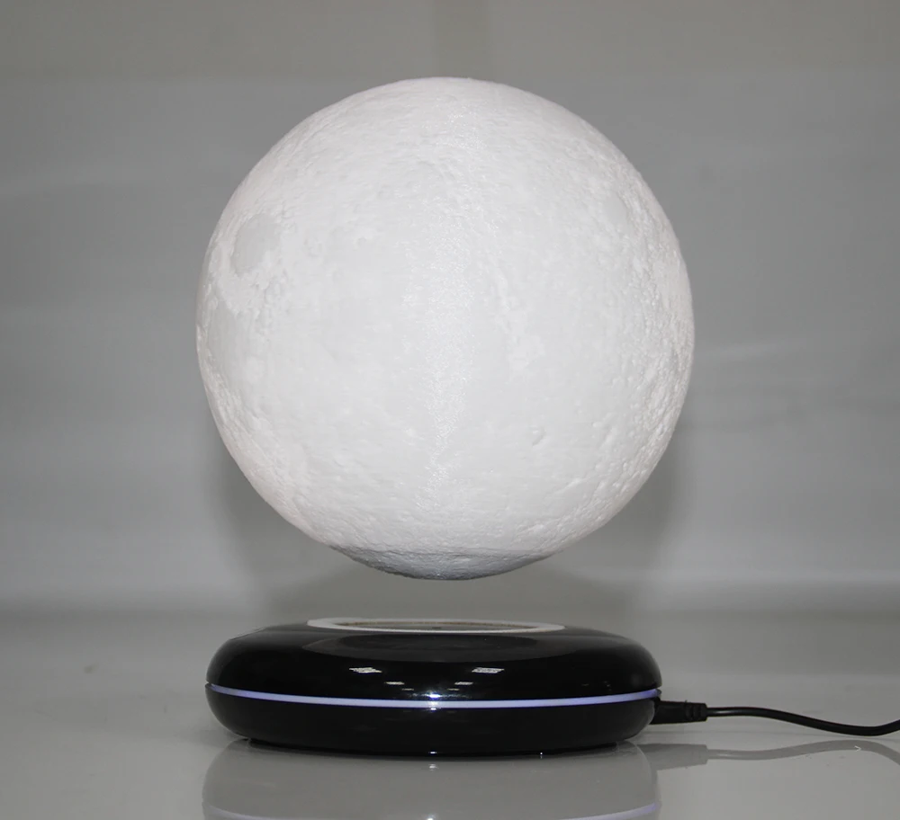 New invention gift Office Desk Decoration Magnetic Levitation 8 inch moon Globe black base Floating Night Light | Дом и сад