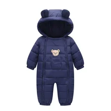 Combinaison de neige pour nouveau né fille et garçon, manteau de printemps, vêtements chauds d'extérieur, salopette d'hiver pour enfants, Parka à capuche