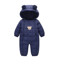 Combinaison de neige pour nouveau né fille et garçon, manteau de printemps, vêtements chauds d'extérieur, salopette d'hiver pour enfants, Parka à capuche 