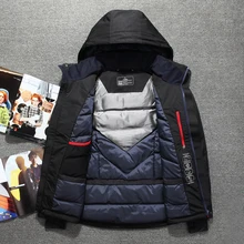 Камуфляжный пуховик для мужчин, высокое качество, толстая зимняя Новинка, шапка, отсоединенная теплая парка, водонепроницаемая, ветрозащитная,-30 градусов, 3075