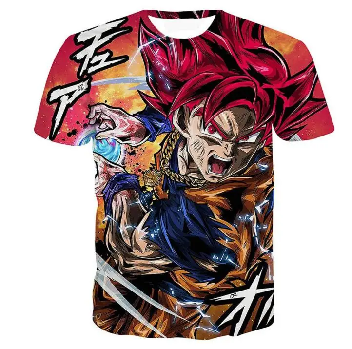 Супер Saiyan футболка с драконом и шариком для мужчин, летние футболки с драконом Z, забавные аниме, странные вещи, Детская 3d футболка Goku - Цвет: 28